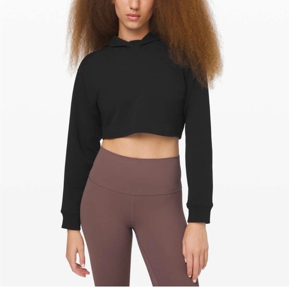 Lululemon all yours crop hoodie black size 4 - Picture 1 of 6